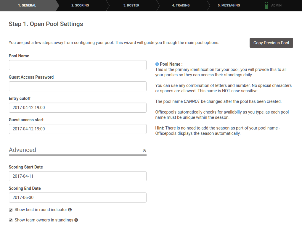 Create Hockey Pool